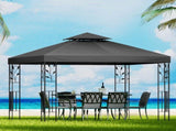 Instahut Gazebo 3x3m Marquee Outdoor Wedding Party Event Tent Home Iron Art Shade Grey GAZEBO-IR-LE-HF-3X3-GY-AB