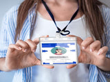 100Pcs Lanyards for Id Badges and 100 Pcs Clear Plastic Horizontal Name Badge ID Card Holders, Flat V1258-DP02-WO-530
