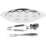 Worgeous Conch Clamp Assembly Plate Escargot Dish Snail Serving Kitchen Baking Tray Silver V1189-LWWAL-20260327-03560