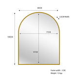Gold Metal Arch Mirror - Small 80cm x 100cm V292-M-METAR-S-GOLD