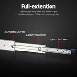 Giantz 2x Drawer Slides Full Extension Locking 227kg 1524-3048mm Length DS-76MM-1524-SI