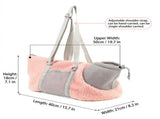 Cozy Winter Pet Carrier for Small Dogs and Cats Warm Fleece-Lined Travel Bag with Breathable Mesh, V1341-ZY-7S98VBKS-PINK