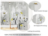 Blue Farmhouse Daisy Kitchen Curtains Wooden Flower Small Short Cafe Window Curtains Rustic Floral V1192-AZ-W-26552