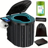 Black collapsible toilet, portable outdoor toilet, furniture Australia, lightweight V1106-132-GRA-89162