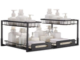 2-Tier Wire Pull Out Cabinet Under Sink Basket Organizer 10.7"x14.2" 2PCS V952-FZSLLTGPFECS5ERAHV0