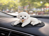 Realistic Silicone Dog Dashboard Decoration, Soft Squeezable Puppy Figurine, Compact Car Interior V1192-AZ-W-24680