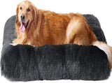 Fluffy Dog Crate Bed for Extra Large Dogs, Plush Faux Fur Pad, Calming Anti Anxiety XL Bed for V1107-136-31300-GRY4