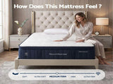 RoomSense Queen Mattress, 34cm Thick Medium Firm Hybrid Mattress for Back Pain Relief, Tencel XFKF-MA-1666-34-Q