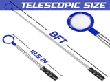 Telescopic Golf Ball Retriever 9FT Blue Stainless Steel Pole with Durable Nylon Head for Water, V1107-CS-GEFJQQ