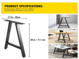 Metal Table Legs 28 x 17.7 inch A-Shaped Desk Legs Set of 2 Heavy Duty Bench Legs with Polyurethane V952-TZZTY28X17.7AAHCPV0