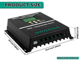 MPPT 36V/48V/24V/12V Solar Charge Controller Tools LCD Dual USB Lead Acid Lithium Batteries Quick V1107-127-61613-BLK-60A
