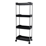 Rolling Cart Widened PP Stainless Steel 4 Tier with Wheels Storage Trolley for Bathroom Toilet V1294-YM0901-3117240164312
