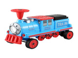 Rigo Kids Ride on Car Train 12V Electric Toy 2 Seaters Storage 87cm Blue RCAR-TRAIN-BU
