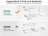 CARLA HOME Set 2 pcs - 2-Tier Kitchen Under Sink Organiser Storage with Height Adjustable, Unique LSB-36128
