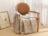 Khaki Luxurious Paisley Jacquard Throw Blanket - Soft Wool Blend with Tassels, 120x150cm, V888-ELOSUNG27669