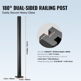 Glass Clamp, 41.34" Height Glass Railing Bracket for 0.39 "-0.47 " Thickness Tempered Glass, 304 V952-BLLGZHS105CM0PM4VV0