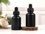24 Pack,1oz Glass Dropper Bottle, Frosted Black Tincture Bottles with Dropper,Pretty Finish for All V1258-DP02-WO-946