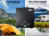 Thermomate Portable Gas Outdoor Camping Hot Water Heater System, with 12V Pump, Shower Head, Black V219-CMPWHTTHBK2A