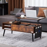 VEVOR Lift Top Coffee Table 39.4 in Rectangle Coffee Table for Living Room Brown V952-KFZZFX394INCN8GJ4V0
