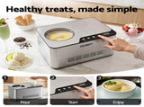 Devanti 2L 2-in-1 Ice Cream & Yogurt Maker Machine No Pre-Freezing Homemade Gelato Sorbet ICM-SFS03-SL