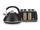 Morphy Richards Ascend Soft Gold Kettle Toaster Set 1.5L Electric Jug & 4-Slice Toaster Satin B MRAC-KTTS-BK