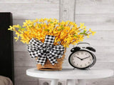 Spring front door flower wreath, yellow wildflower door hanging basket flower wreath, seasonal V1366-AZ2-W-13462