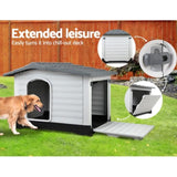 i.Pet Dog Kennel House Extra Large Outdoor Plastic Puppy Pet Cabin Shelter XL Grey PET-DH-P424-GR