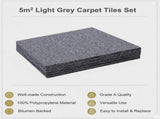 5m Light Grey Carpet Tiles Set Commercial & Domestic Flooring for Office, Retail, Home V63-952991