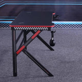 Gaming Desk Desktop PC Computer Desks Desktop Racing Table Office Laptop Home K-Shaped Legs Black V255-D2105-120CM-RGB