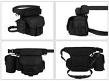 Black Outdoor Tactical Military Leg Bag - Durable Multi-Pocket Utility Waist Pack V888-ELOSUNG12934