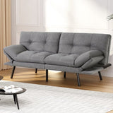 Artiss Sofa Bed Convertible 3 Seater Couch Recliner Lounge Chair Fabric Grey SBED-J-01-LIN-GY-AB