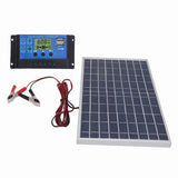 Solar Panel 10W 12V Polycrystalline IP65 Waterproof Portable 30A Solar Charge Controller Combo for V1366-AZ2-W-15730