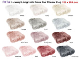 Mia Luxury Long Hair Faux Fur Throw Rug 127 x 152 cm Pale Pink V442-ATX-THROW-23LUXMIA-PALEPINK-RE