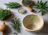 Pottery Herb Stripper Bowl, Ceramic Herb Stripper, Easy to Clean and Use, Handmade Different Round V1366-AZ2-W-13139