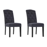 Artiss Dining Chairs Set of 2 Linen Parsons Chair Dark Grey UPHO-C-DIN-1026-GYX2