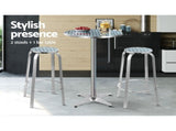 Gardeon 3-Piece Outdoor Bar Set Bistro Table Stools Adjustable Round Cafe FF-TABLESET-ROUND