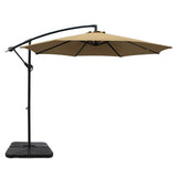 Instahut 3m Umbrella w/Base Outdoor Cantilever Beach Garden Patio Parasol Beige UMB-BAN-50N-COM-BG