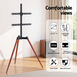Artiss TV Stand 32-65 inch LED LCD Screen Wooden Tripod Easel Height Adjustable TV-MOUN-104-BK-WAL