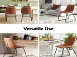 Artiss 4x Dining Chairs Retro PU Leather Kitchen Lounge Cafe Accent Chair Brown UPHO-C-DIN-2503-BRX4