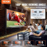 VEVOR Projector Screen with Stand, 100 inch 16:9 4K 1080 HD Outdoor Movie Screen with Stand, V952-TYPM20ZJSPJ1L6YJBV0