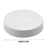White Plastic Wide-Mouth Jar Replacement Lids 16 Pack Airtight Canning Container Cover V1369-AZ3-W-14805