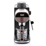 Compact Semi-Automatic Espresso Coffee Machine with Milk Frother Wand, 5Bar Pressure Extraction V1341-ZY-339XXBY4-BLACK