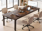 Artiss Computer Desk 2 Person Double Workstation Study Table Rustic Brown 200cm MET-DESK-26139-RB-AB