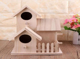 Wooden Bird House Fence Birdhouse Hanging Decoration Practical Bird Nest Wooden Box V1294-YM0721-10194224