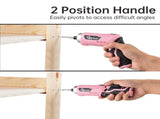 GSTAR Cordless Screwdriver Kit with LED Light Spindle Lock Adjustable 2 Position Handle 240rpm 3.6V V1294-YM0901-H47164BL-1