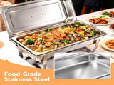 5-Star Chef Chafing Dish 9L 1-Pan Buffet Warmer Food Warmer Catering Server CD-9L-1Z-SS