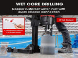 BAUMR-AG 3200W 280mm Wet/Dry Core Drill w/ Wheeled Stand & 102mm Bit Combo, for Concrete Coring Hole V219-DRLCREBM28WA-102