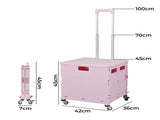 Folding Shopping Trolley Cart Portable Pink STP1001-65L-PK