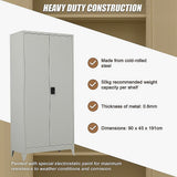 Two-Door Metal Cabinet Shelf Storage for Home Office Gym V63-844341