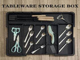 Expandable Kitchen Utensil Drawer Tray Organizer for Silverware and Kitchen Tools 9 Compartments V1192-AZ-W-24231